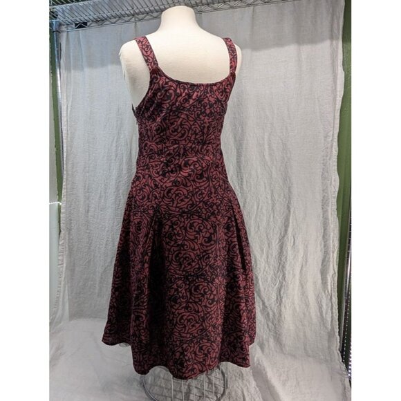 Pura Vida women's size 8 tank midi dress black and red full skirt tulle D3 - Picture 14 of 16